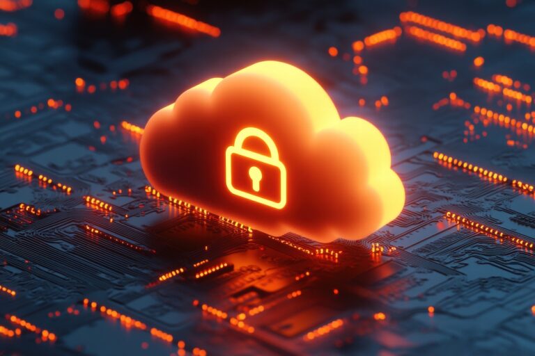 What is Cloud Security. A cloud with a lock inside it.